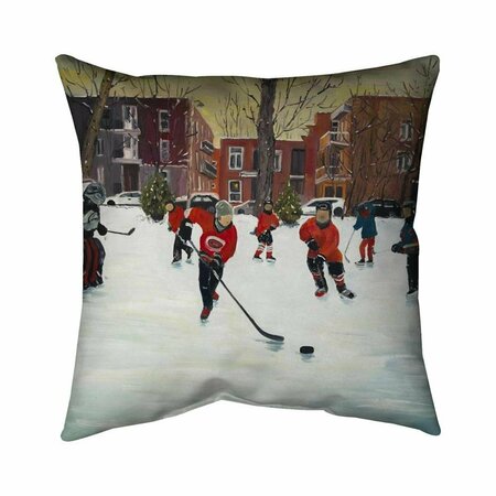 BEGIN HOME DECOR 26 x 26 in. Young Hockey Players-Double Sided Print Indoor Pillow 5541-2626-SP67